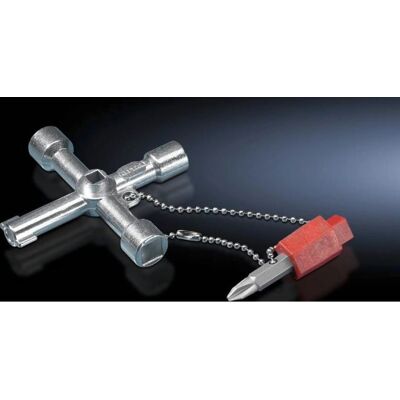 Rittal SZ 2549.500 - Llave universal para armarios con adaptador - Plata Rittal SZ 2549.500 - Llave universal para armarios con adaptador - Plata
