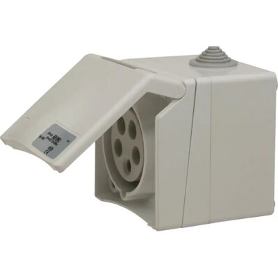 Sirox 638.656.03 Prise Murale CEE Gris Clair - 5 Broches 400V 16A - Publicité Sirox 638.656.03 Prise Murale CEE Gris Clair - 5 Broches 400V 16A - Publicité