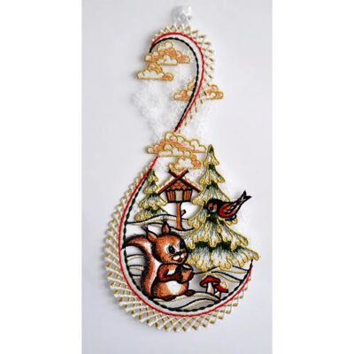 Stickereien Plauen - Hase im Wald - 18x38 cm Stickereien Plauen - Hase im Wald - 18x38 cm
