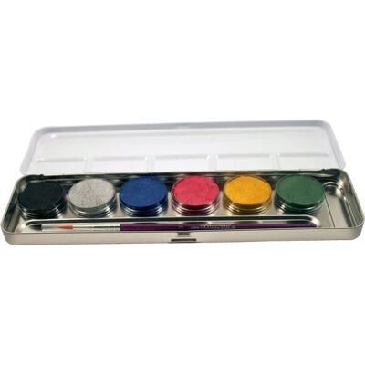 Eulenspiegel 206072 - Wasserbasierte Schminkpalette, 6 Perlglanzfarben - Make-up Eulenspiegel 206072 - Wasserbasierte Schminkpalette, 6 Perlglanzfarben - Make-up