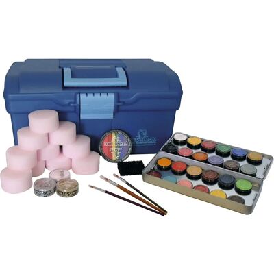 Eulenspiegel Gesichtsbemalung-Set - Bunte Farben - Gesichtsbemalungskit Eulenspiegel Gesichtsbemalung-Set - Bunte Farben - Gesichtsbemalungskit