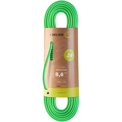 Edelrid Siskin Eco Dry Neon Groen - Klimtouw 80m 8,6mm Edelrid Siskin Eco Dry Neon Groen - Klimtouw 80m 8,6mm