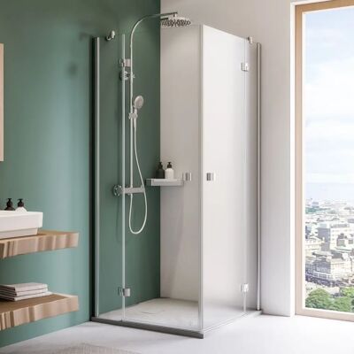 Breuer Espira Witte 90x90cm Douchedeur - Diagonale 4-delig Breuer Espira Witte 90x90cm Douchedeur - Diagonale 4-delig