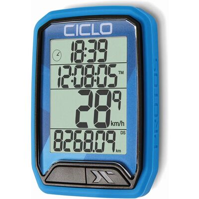 Protos 113 Licznik rowerowy - 13 funkcji, niebieski Protos 113 Licznik rowerowy - 13 funkcji, niebieski