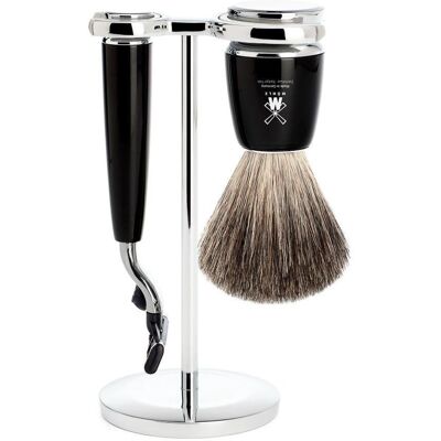 Mühle Mach3 Barber Set - Black Resin 3-Piece Mühle Mach3 Barber Set - Black Resin 3-Piece