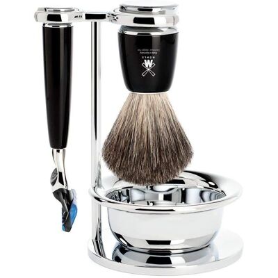 Mühle RYTMO Zwart Pure Badger Fusion Scheer Set - Scheerset Mühle RYTMO Zwart Pure Badger Fusion Scheer Set - Scheerset