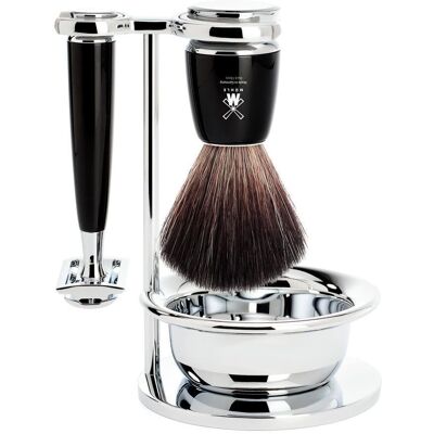 Mühle Rytmo Zwart Fibre Barberset - Safety Razor, Borstel & Kom Mühle Rytmo Zwart Fibre Barberset - Safety Razor, Borstel & Kom