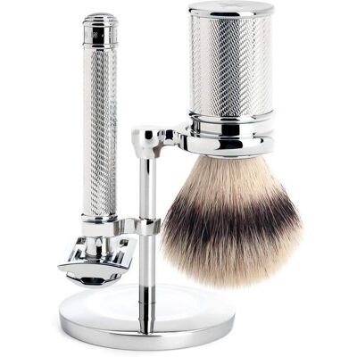 Mühle Chrome Silvertip Fibre Shaving Set - Traditional 3-piece Mühle Chrome Silvertip Fibre Shaving Set - Traditional 3-piece