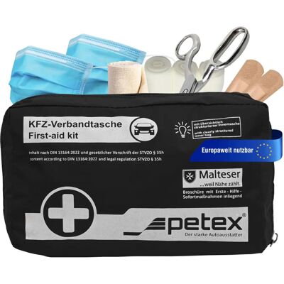 PETEX 43930004 Schwarze Erste-Hilfe-Set - First Aid Kit PETEX 43930004 Schwarze Erste-Hilfe-Set - First Aid Kit