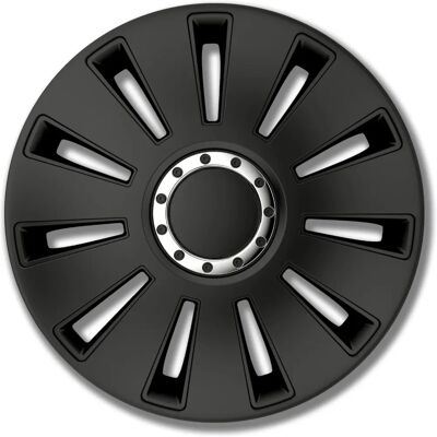 Petex Silverstone 16" Schwarze Stahlradkappen-Set - Radblenden Petex Silverstone 16" Schwarze Stahlradkappen-Set - Radblenden