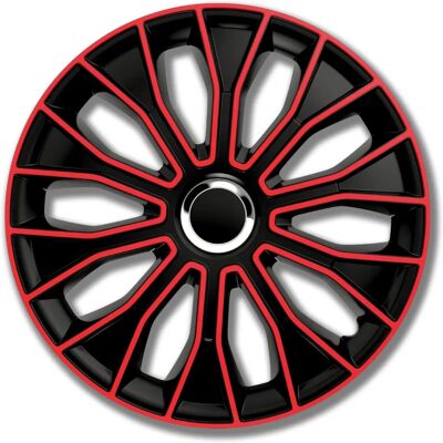 Petex 16 Zoll Radzierblenden Schwarz Rot - Radkappen Set Petex 16 Zoll Radzierblenden Schwarz Rot - Radkappen Set