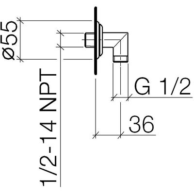 Dornbracht Madison Wandanschlussbogen - Gebürstet Platin - 1/2" - Duscharmatur Dornbracht Madison Wandanschlussbogen - Gebürstet Platin - 1/2" - Duscharmatur