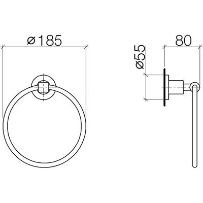 Anello per Asciugamani Dornbracht Tara - Rotondo - Platino Opaco Anello per Asciugamani Dornbracht Tara - Rotondo - Platino Opaco