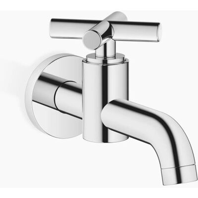 Dornbracht Tara Wand-Auslaufventil - Chrom, 140mm, Kreuzgriff - Wandmontierte Badarmatur Dornbracht Tara Wand-Auslaufventil - Chrom, 140mm, Kreuzgriff - Wandmontierte Badarmatur