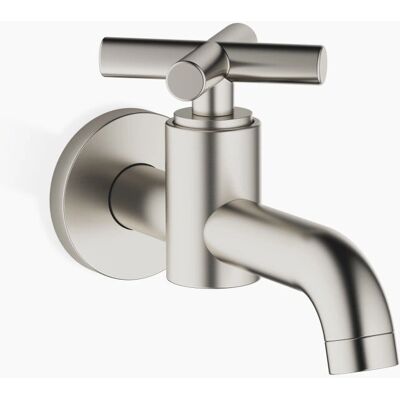 Valvola di uscita a parete DORNBRACHT Tara - Platino spazzolato, 140mm proiezione, acqua fredda Valvola di uscita a parete DORNBRACHT Tara - Platino spazzolato, 140mm proiezione, acqua fredda