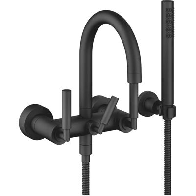Miscelatore da bagno DORNBRACHT Tara da montare a parete con set doccia - Nero Opaco Miscelatore da bagno DORNBRACHT Tara da montare a parete con set doccia - Nero Opaco