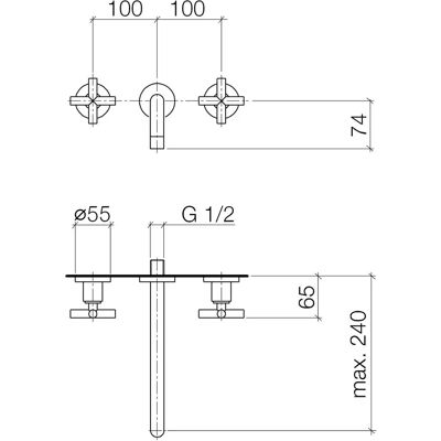 Miscelatore a parete Dornbracht Tara - 240mm - Nero Opaco Miscelatore a parete Dornbracht Tara - 240mm - Nero Opaco