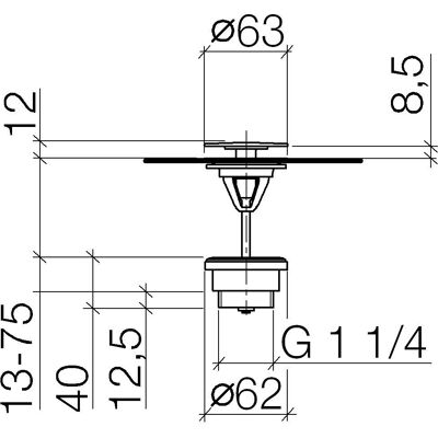 Dornbracht Modelo 10126970-33 Junta de desagüe - Negro mate Dornbracht Modelo 10126970-33 Junta de desagüe - Negro mate