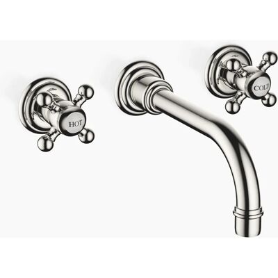 Juego de Grifería Dornbracht Madison - Montaje en Pared con Tres Agujeros - Platino Juego de Grifería Dornbracht Madison - Montaje en Pared con Tres Agujeros - Platino