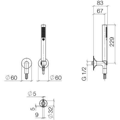 Dornbracht VAIA Duschset mit Wandarm - Duschart Dornbracht VAIA Duschset mit Wandarm - Duschart