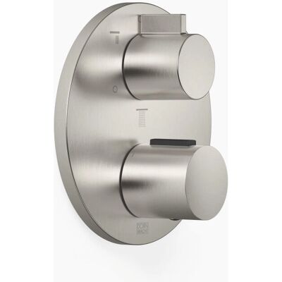 Termostato Dornbracht en platino cepillado con control de flujo a tres vías - Termostato Termostato Dornbracht en platino cepillado con control de flujo a tres vías - Termostato