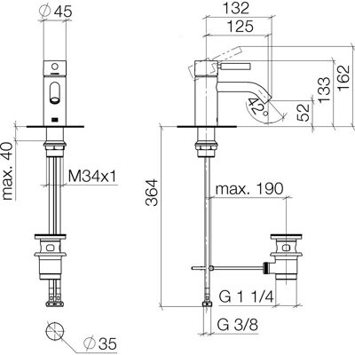 Dornbracht Meta Mezclador de lavabo - Alcance 125mm - Plata Mate - Grifo Dornbracht Meta Mezclador de lavabo - Alcance 125mm - Plata Mate - Grifo