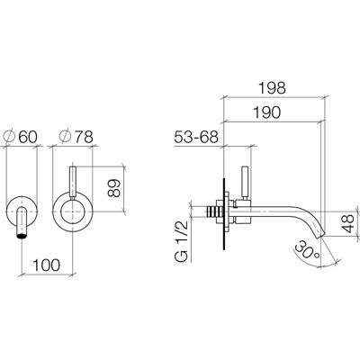 Dornbracht Meta Wand-Einhandbatterie - 190mm Ausladung - Schwarz Matt Dornbracht Meta Wand-Einhandbatterie - 190mm Ausladung - Schwarz Matt
