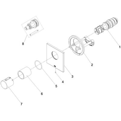 Dornbracht Dornbracht xTool Termostato - Montaje en pared, 3/4 pulg., bloqueo de seguridad Dornbracht Dornbracht xTool Termostato - Montaje en pared, 3/4 pulg., bloqueo de seguridad