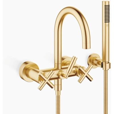 Miscelatore vasca a parete Dornbracht Tara - Ottone spazzolato - 240mm proiezione Miscelatore vasca a parete Dornbracht Tara - Ottone spazzolato - 240mm proiezione