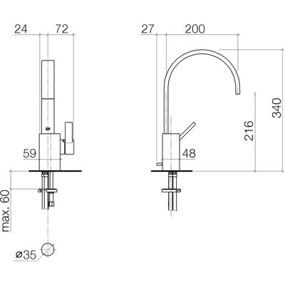 Dornbracht Marchio Modello - Ottone spazzolato - Proiezione 200mm - Miscelatore Dornbracht Marchio Modello - Ottone spazzolato - Proiezione 200mm - Miscelatore
