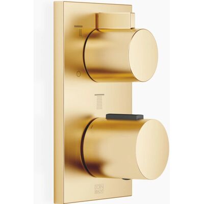 Termostato Dornbracht Up - Regolazione del volume a tre vie - Ottone spazzolato Termostato Dornbracht Up - Regolazione del volume a tre vie - Ottone spazzolato