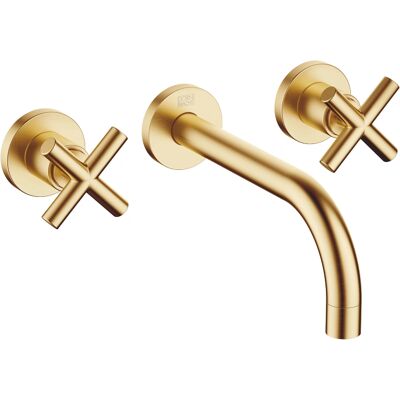 Dornbracht Tara Mezclador de Pared para Lavabo - Latón Cepillado - Proyección 190mm - Montaje en Pared Dornbracht Tara Mezclador de Pared para Lavabo - Latón Cepillado - Proyección 190mm - Montaje en Pared