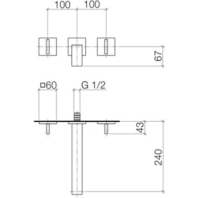 Dornbracht MEM Miscelatore da Parete per Lavabo - Ottone Spazzolato - 240mm Proiezione Dornbracht MEM Miscelatore da Parete per Lavabo - Ottone Spazzolato - 240mm Proiezione