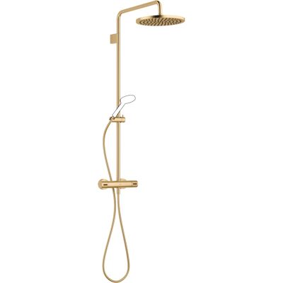 Tubo doccia Dornbracht con Termostato - Ottone spazzolato, proiezione 450 mm, soffione pioggia 300 mm Tubo doccia Dornbracht con Termostato - Ottone spazzolato, proiezione 450 mm, soffione pioggia 300 mm