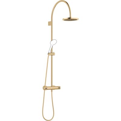 Dornbracht Showerpipe - 420mm Regendusche, Thermostat, gebürstetes Messing Dornbracht Showerpipe - 420mm Regendusche, Thermostat, gebürstetes Messing