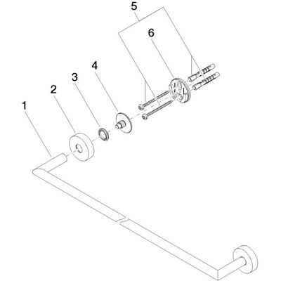 Dornbracht gebürstet Chrom Handtuchhalter - 800mm Stichmaß Dornbracht gebürstet Chrom Handtuchhalter - 800mm Stichmaß