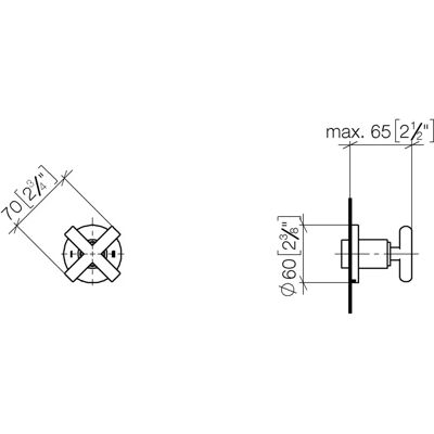 Desviador de dos vías Dornbracht Tara para pared - Roseta 60mm - Cromo Desviador de dos vías Dornbracht Tara para pared - Roseta 60mm - Cromo