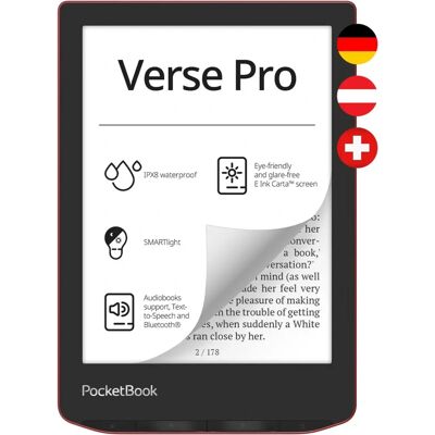 PocketBook Verse Pro - Rouge - Lecteur eBook 6 pouces PocketBook Verse Pro - Rouge - Lecteur eBook 6 pouces
