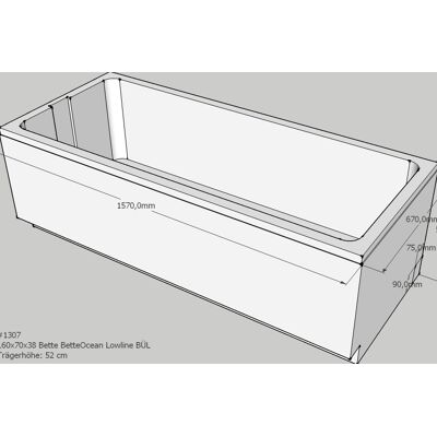 Bette SW11438 Support - Débordement arrière - Support de baignoire - Publicité Bette SW11438 Support - Débordement arrière - Support de baignoire - Publicité