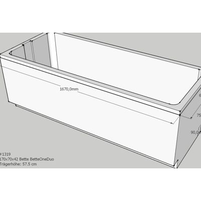 Schedel Bette One Unterstützung - 170x70cm - Badewannenträger Schedel Bette One Unterstützung - 170x70cm - Badewannenträger