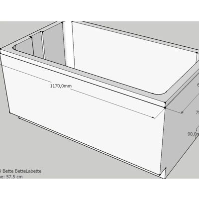 Bette SW12498 Support de baignoire - 120x70cm - Hauteur 55,5cm - Publicité Bette SW12498 Support de baignoire - 120x70cm - Hauteur 55,5cm - Publicité