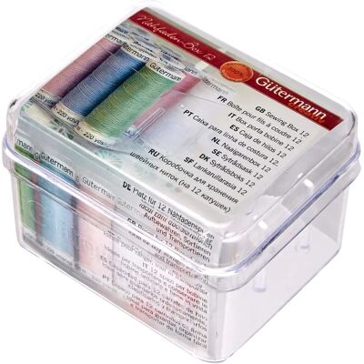 Gütermann Nähgarnbox - 12 Spulen - Transparent Gütermann Nähgarnbox - 12 Spulen - Transparent