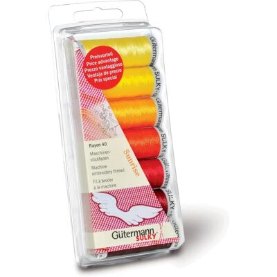 Gutermann Sunrise Embroidery Thread - 200m x 7 spools Gutermann Sunrise Embroidery Thread - 200m x 7 spools