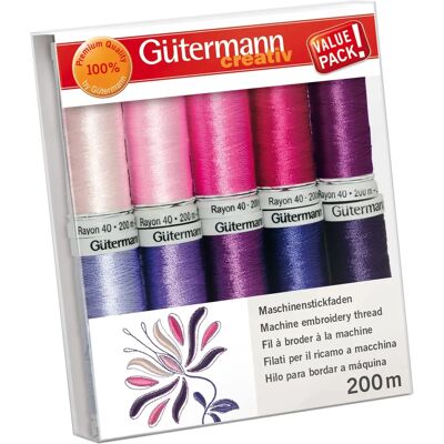 Gütermann Pink Purple Rayon 40 Thread Set Gütermann Pink Purple Rayon 40 Thread Set