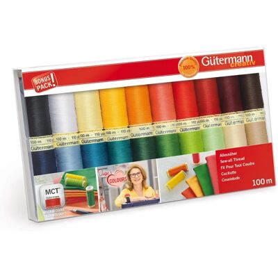 Gütermann Gutermann Sew-all 100% Polyester Thread - Assorted - 100m Gütermann Gutermann Sew-all 100% Polyester Thread - Assorted - 100m