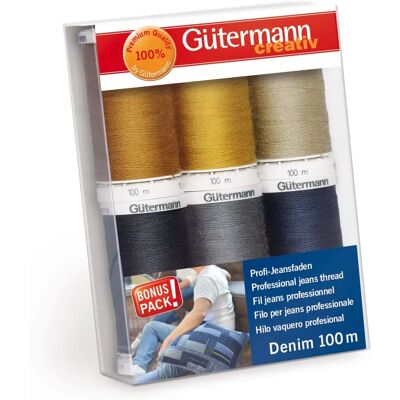 Gütermann Denim Thread Set - 6 Reels - Multi Gütermann Denim Thread Set - 6 Reels - Multi
