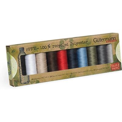 Gütermann 731138-1 - Recyceltes Polyester Nähgarn - 10 bunte Rollen Gütermann 731138-1 - Recyceltes Polyester Nähgarn - 10 bunte Rollen