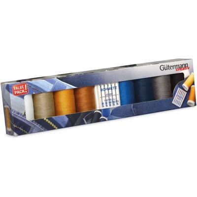 Fio de algodão em poliéster Gütermann Gutermann 100m - Kit de 8 cores - Acessórios de costura Fio de algodão em poliéster Gütermann Gutermann 100m - Kit de 8 cores - Acessórios de costura