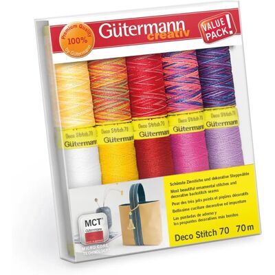 Gütermann Ensemble de fils Deco Stitch 70 Rose - Publicité Gütermann Ensemble de fils Deco Stitch 70 Rose - Publicité