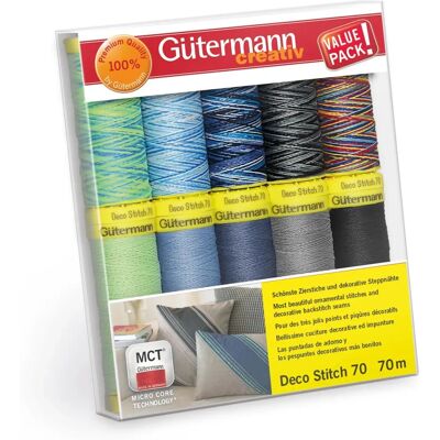 Gütermann Kreativ Nähfaden-Set - 10 Spulen, Mehrfarbig, 70 m - Nähfaden-Set Gütermann Kreativ Nähfaden-Set - 10 Spulen, Mehrfarbig, 70 m - Nähfaden-Set